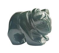Manekieko Natural India Agate Bear Figurines,38mm Hand Carved Crystals and Healing Stone Statue Home Decoration Crafts