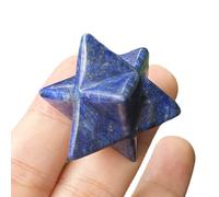 Manekieko Natural Lapis Lazuli Merkaba Crystal Protection Sacred Meditation Energy Healing Chakra,25mm Hexagonal Star Crystals and Healing Stone