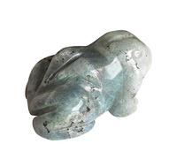 Manekieko Natural Moonstone Frog Crystals and Healing Stone Figurines,38mm Hand Carved Pocket Animal Room Decor Gemstone