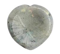 Manekieko Natural Moonstone Heart Chakra Thumb Worry Stone,Hand Carved Healing Crystal Shaped Stone for Anxiety Stress Relief Meditation