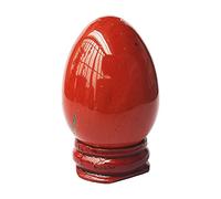 Manekieko Natural Red Jasper Egg-Shape Meditation Chakra And Home Decor Balancing Gemstone and Crystals Figurines Kit,35 * 50mm Reiki Healers And Yoga Practioner With Wooden Stand