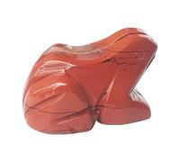 Manekieko Natural Red Jasper Frog Crystals and Healing Stone Figurines,38mm Hand Carved Pocket Animal Room Decor Gemstone