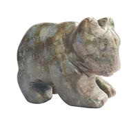 Manekieko Natural Rhyolite Bear Figurines,38mm Hand Carved Crystals and Healing Stone Statue Home Decoration Crafts