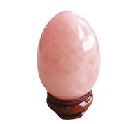 Manekieko Natural Rose Quartz Egg-Shape Meditation Chakra And Home Decor Balancing Gemstone and Crystals Figurines Kit,35 * 50mm Reiki Healers And Yoga Practioner With Wooden Stand