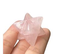 Manekieko Natural Rose Quartz Merkaba Crystal Protection Sacred Meditation Energy Healing Chakra,25mm Hexagonal Star Crystals and Healing Stone