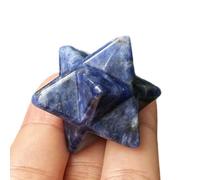 Manekieko Natural Sodalite Merkaba Crystal Protection Sacred Meditation Energy Healing Chakra,25mm Hexagonal Star Crystals and Healing Stone