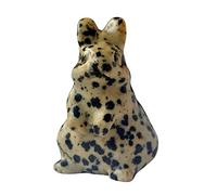 Manekieko Natural Speckle Hand Carved Rabbit Statue,38mm Crystals and Healing Stones Animal Figurines Gemstone