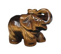 Manekieko Natural Tiger's Eye Elephant Crystal Decor, Pocket Crystals and Healing Stones Figure 38 mm Room Decoration