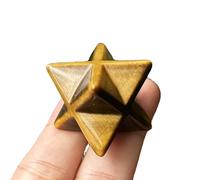 Manekieko Natural Tiger's Eye Merkaba Crystal Protection Sacred Meditation Energy Healing Chakra,25mm Hexagonal Star Crystals and Healing Stone