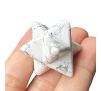 Manekieko Natural White Howlite Turquoise Merkaba Crystal Protection Sacred Meditation Energy Healing Chakra,25mm Hexagonal Star Crystals and Healing Stone