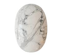 Manekieko Natural White Howlite Turquoise Oval Palm Pocket Healing Crystal Spa Energy Stone,Healing Crystal for Therapy Geometry Chakra Balancing