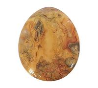 Manekieko Natural Yellow Crazy Lace Agate Water Drop Chakra Thumb Worry Stone,Stress Relax Healing Reiki Crystal Pocket Palm Stones