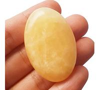 Manekieko Natural Yellow Jade Mini Oval Palm Pocket Healing Crystal Massage Spa Energy Stone,Crystals and Healing Stones