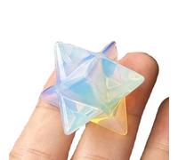 Manekieko Synthetic Opalite Merkaba Crystal Protection Sacred Meditation Energy Healing Chakra,25mm Hexagonal Star Crystals and Healing Stone