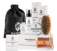 Maneman London Beard Grooming Kit for Men - 7 Piece Gift set, shampoo, oil, softens,itch free relief