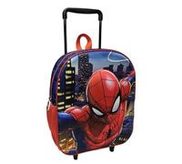 MANENTI S.L. Children's Kids Spiderman 3D Trolley Backpack with Wheels, School Travel Bag for Boys, Multi Colour, 32 cm