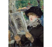 Manet Woman Lesebuch Impressionistische Malerei, großer Kunstdruck auf Leinwand, Premium Wandbild