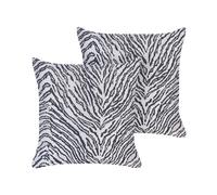MANETTI Zebra Stripe Cushions - Set of 2, 45x45 cm, Black & White, Modern Decorative Cushions