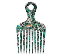 MANETURAL 14MX Long-Tooth Comb/Afro Hair Lift Combs for Women's Curls and Men's Beards - Hand-Made, Hand-Crafted Beauty for Effortless Styling (Green, 2PACK)