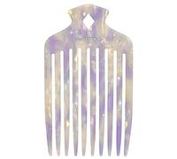 MANETURAL 15N Professional Afro Hair Pick for Ultimate Curl Definition, Ideal for Men, Women, and Kids, Cellulose Acetate Long Tooth comb 6.3 inch(16cm)(White purple, 1 PACK)