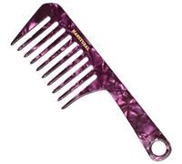 MANETURAL D1 | wide tooth comb 7.4"for easy portability. Suitable for Women's/girl curly, curly and tight hair, the short handle design is easy to carry. Acetate comb (Purple)