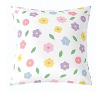 Manfei 70s Groovy Daisy Throw Pillow Cover Green Leaves Double Sides Pillow Case for Kids Boys Girls Room Decor,Rustic Farmhouse Cushion Cover for Bed Couch Sofa,1 Pack 18"x18"