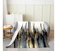 Manfei Abstract Stripes Flannel Blanket Vintage Art Pattern Throw Blanket Modern Simplicity Cozy Throws for Bed Couch Sofa,Kids Boys Girls Room Decor,Soft and Breathable(50 x 60 Inches)