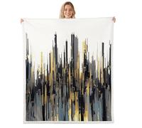 Manfei Abstract Stripes Throw Blanket Vintage Art Pattern Fleece Blanket Modern Simplicity Cozy Throws for Bed Couch Sofa,Kids Boys Girls Room Decor,Soft and Breathable(90 x 90 Inches)