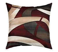 Manfei Abstract Stripes Throw Pillow Covers Vintage Geometric Circles Lines Decorative Cushion Covers for Teens Men Women Modern Spiral Simple Style Cushion Cases for Sofa Office, 1 Pack 18"x18"
