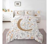 Manfei Artistic Alphabet Comforter Set Double Size,Letter C Flower Plant Kids Bedding Set,Floral Romantic Vintage Quilt Comforter,Gray Yellow Duvet Insert,2 Pillowcases