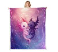 Manfei Axolotl Throw Blanket Sweet Axolotl Couple Fleece Blanket Valentine's Day Cozy Throws for Bed Couch Sofa,Kids Boys Girls Room Decor,Soft and Breathable(40 x 50 Inches)