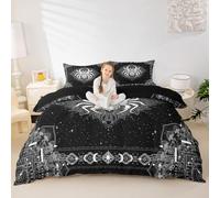 Manfei Boho Spider Duvet Cover Set King Size,Bohemian Mandala Bedding Set 3pcs,Arachnid Animal Halloween Quilt Cover,Kids Boys Girls Room Decor,2 Pillowcases,No Comforter