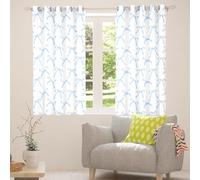 Manfei Cartoon Blue Bowknot Kids Window Curtains,Butterfly Knot Princess Cute Chic Window Drapes for Girls Women,Hand-painted Sketch Blue Noble Window Treatments Grommet Top 2 Panel Set,46Wx72L inch