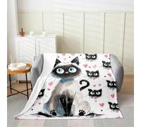 Manfei Cute Cat Flannel Blanket Kawaii Cats Pink Hearts Print Throw Blanket Cartoon Animals Cozy Throws for Bed Couch Sofa,Kids Boys Girls Room Decor,Soft and Breathable(40 x 50 Inches)