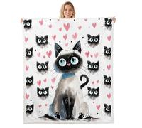 Manfei Cute Cat Throw Blanket Kawaii Cats Pink Hearts Print Fleece Blanket Cartoon Animals Cozy Throws for Bed Couch Sofa,Kids Boys Girls Room Decor,Soft and Breathable(30 x 40 Inches)