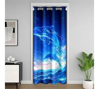 Manfei Cute Dolphin Door Curtain Marine Life Blackout Curtain for Bedroom Doorway Living Room,Blue Ocean Theme Door Drape,Kids Boys Girls Room Decor,34"x80" 1 Panel