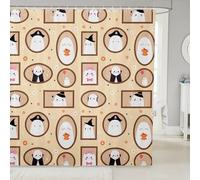 Manfei Cute Ghost Shower Curtain Set,Kawaii Witch Ghost Bathroom Curtain,Kids Girls Boys Happy Halloween Waterproof Curtains Lovely Bowknot Bathtub Decor with 12 Hooks,72" W x 72" L