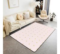 Manfei Cute Love Kids Area Rug,Princess Girly Kawaii Hearts Indoor Floor Mat Entrance Rug for Girls Boys,Fairy Valentine's Day Non Slip Rug,Pink Yellow Couch Living Room Decor,5'x6'6''