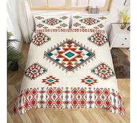 Manfei Ethnic Geometric Duvet Cover Set Double Size, American Indian Style Bedding Set 3pcs for Kids Boys Girls Room Decor, Navajo Tribal Style Comforter Cover Abstract Quilt Cover with 2 Pillowcases
