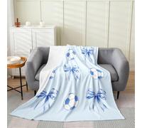Manfei Football Super Soft Flannel Blanket,Boys Soccer Ball Game Fleece Throw Blankets for Couch Bed,Cartoon Princess Bowknot Couch Throw Bed Warm Cozy Decorative Blanket Baby 30"x40"