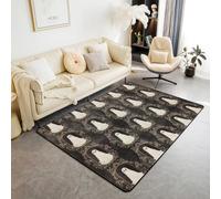Manfei Halloween Area Rug Cartoon Ghosts Print Indoor Floor Mats Entrance Rugs for Kids Boys Girls Room Decor,Vintage Design Patchwork Non Slip Absorbent Carpets, 6'6" x 4'11" (Rectangular)