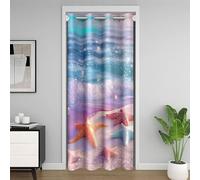 Manfei Hawaii Beach Door Curtain Starfish Sea Waves Blackout Curtain for Bedroom Doorway Living Room,Dreamy Coastal Ocean Door Drape,Kids Boys Girls Room Decor,42"x80" 1 Panel