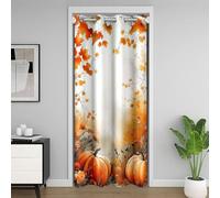 Manfei Hello Fall Door Curtain Cute Pumpkins Flower Leaves Print Blackout Curtain for Bedroom Doorway Living Room,Autumn Theme Door Drape,Kids Boys Girls Room Decor,34"x80" 1 Panel