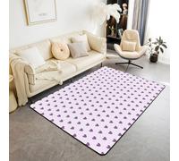 Manfei Lovely Hearts Kids Area Rug,Kawaii Love Shaped Cartoon Indoor Floor Mat Entrance Rug for Girls Boys,Dreamy Valentine's Day Non Slip Rug,Purple Couch Living Room Decor,3'x5'