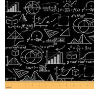 Manfei Math Equations Fabric by The Yard, Mathematics Formula Fabric for Upholstery and Home DIY Projects, Black and White Indoor/Outdoor Fabric,1 Yard Pre-Cut,36" L x 59" W,No Stretch