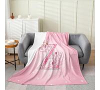 Manfei Personalized Letter Z Flannel Fleece Throw Blanket 40"x50" Diamond Crown Boho Flower Fuzzy Blanket for Sofa Couch European Rococo Style All Season Bed Blankets Lightweight Plush Blankets,Pink