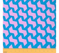 Manfei Pink Blue Grid Fabric by The Yard, Abstract Geometric Checkered Fabric for Upholstery and Home DIY Projects, Cute Vintage Hippie Indoor/Outdoor Fabric,1 Yard Pre-Cut,36" L x 59" W,No Stretch