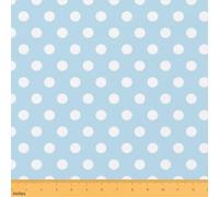Manfei Polka Dots Craft Fabric No Stretch,Geometric Sweet Polka Dot Soft Polyester,Minimalist Art Modern Washable Material for Handmade Supplies,Baby Blue White 1 Yard Pre-Cut,36" L x 59" W