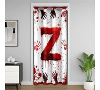 Manfei Red Letter Z Door Curtain Watercolor Tie Dye Blood Handprint Blackout Curtain for Bedroom Doorway Living Room,Halloween Theme Door Drape,Kids Boys Girls Room Decor,34"x80" 1 Panel