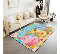 Manfei Sea Beach Area Rug Summer Fruits Drinks Print Indoor Floor Mats Entrance Rugs for Kids Boys Girls Room Decor,Tropical Flower Leaf Non Slip Absorbent Carpets, 6'6" x 4'11" (Rectangular)